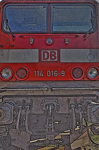 Lokomotive - Eisenbahn im Warnemünder Bahnhof