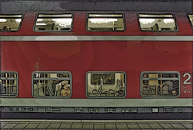 Lokomotive - Eisenbahn im Warnemünder Bahnhof