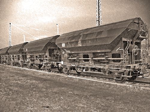 G&uuml;terzug - Eisenbahn in B&uuml;tzow