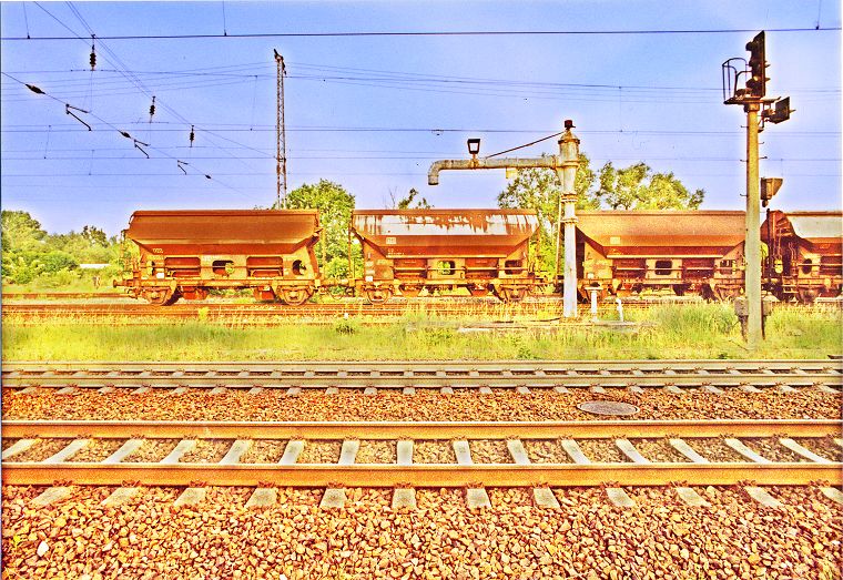 Lokomotive - Güterzug in Bützow - Bahnhof