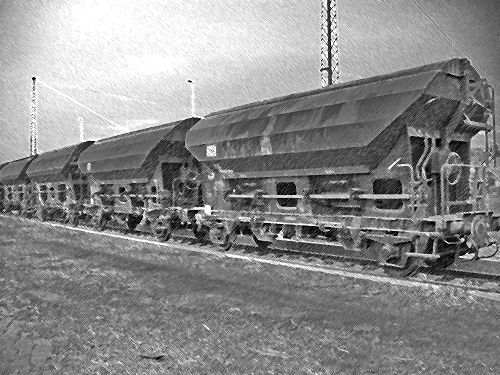 Güterzug - Eisenbahn im Bützower Bahnhof
