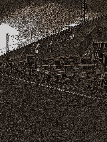 Güterzug - Eisenbahn im Bützower Bahnhof