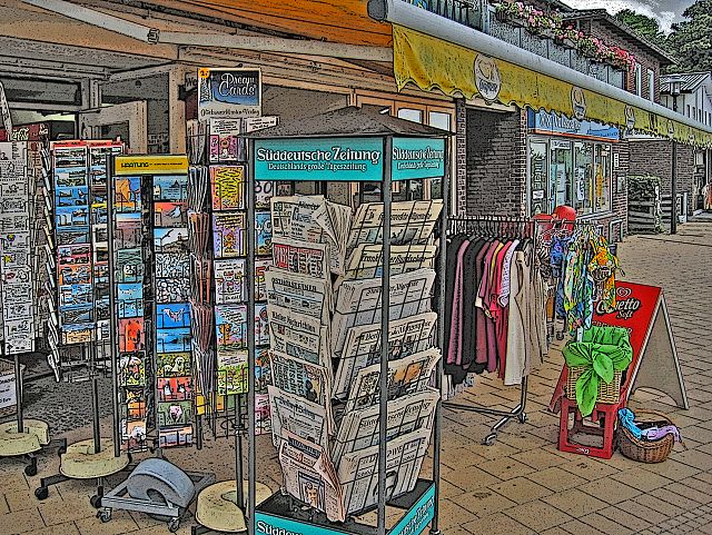 Zeitungsständer in Scharbeutz an der Ostsee