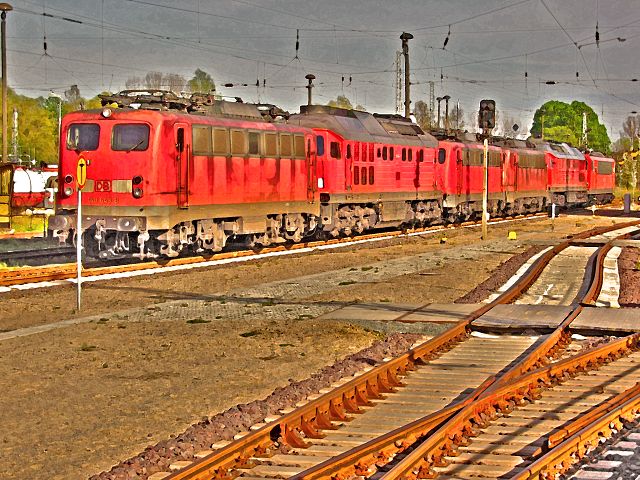 Lokomotiven - Bahnhof Wismar - Wismarer Bahnhof