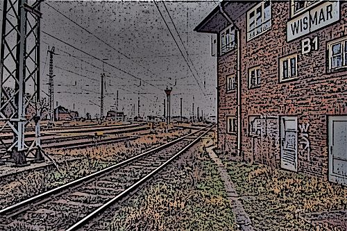 Kontrollzentrum - An den Gleisen beim Wismarer Bahnhof