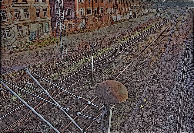 An den Gleisen beim Wismarer Bahnhof