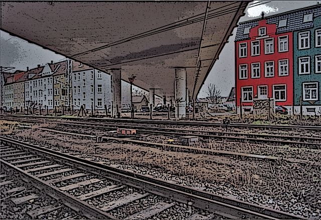 An den Gleisen beim Wismarer Bahnhof