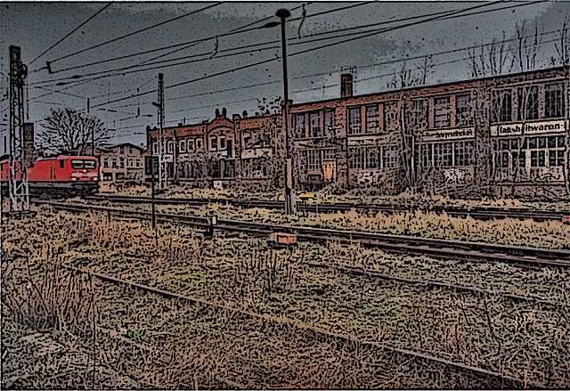 An den Gleisen beim Wismarer Bahnhof