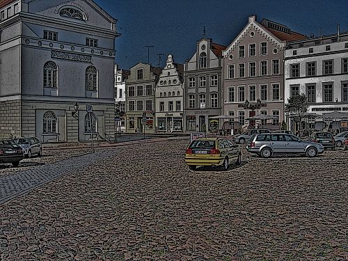 Wismarer Marktplatz - Wismar in Mecklenburg-Vorpommern